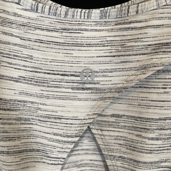 Lululemon Open Up Tank Tie Back Cut Out Space Dye White Gray 10 - Picture 5 of 5